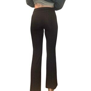 Fold over mini flare black modal pants xs